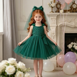 Abito <span class=keywords><strong>da</strong></span> Principessa per <span class=keywords><strong>Bambina</strong></span> di 1 Anno, Stile Compleanno 2026, <span class=keywords><strong>Vestito</strong></span> <span class=keywords><strong>da</strong></span> Festa con Fiocco Posteriore Staccabile - Product Image 4