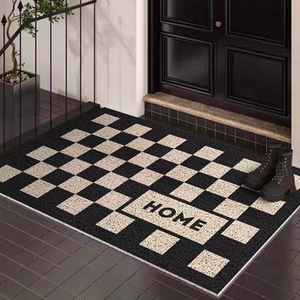 Tapis de porte Jiaozhiyuan, rectangulaire, motif géométrique, PVC, résistant aux taches, antidérapant, pour usage domestique, texte de bienvenue, tapis d'extérieur et d'intérieur - Product Image 4