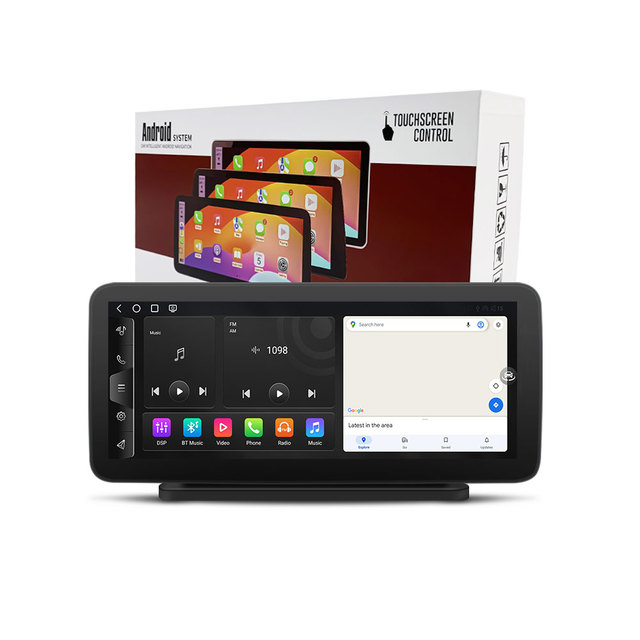 2025 12.3" HD 2400*900 QCM460 Car MP5 Big SizeStereo Wireless Wired Android Auto Portable Carplay 12.3 Inch Screen