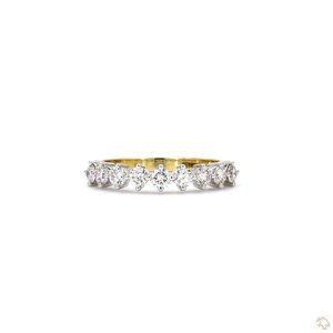 Bague en or moderne sertie de diamants pour femme, bijou classique étincelant, cadeau pour mariage, fiançailles et usage quotidien - Product Image 1