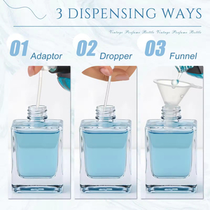 <b>Empty</b> Refillable Travel Size 30ml Flat Square Fine Mist Glass <b>Spray</b> <b>Bottle</b> Vintage Fragrance Packaging Glass <b>Bottle</b> - Product Image 1