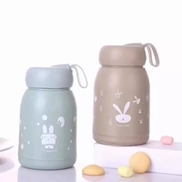 Bouteille d'eau double paroi portable, créative et mignonne, avec logo lapin, anti-brûlure, pour le bureau, la maison et les activités.