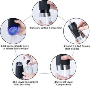 <span class=keywords><strong>Moulin</strong></span> <span class=keywords><strong>à</strong></span> sel et <span class=keywords><strong>à</strong></span> <span class=keywords><strong>poivre</strong></span> Rechargeable, vente en gros, ensemble de <span class=keywords><strong>moulin</strong></span> <span class=keywords><strong>à</strong></span> sel et <span class=keywords><strong>à</strong></span> sel <span class=keywords><strong>électrique</strong></span> noir avec Led - Product Image 2