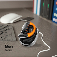 Miniso Ms183 Earphone olahraga tanpa kabel, Earphone olahraga dengan efek lampu RGB kualitas suara HiFi ENC pengurang kebisingan BT5.4