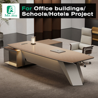 Escritorio Ejecutivo Modular de MDF de Lujo - Diseño Moderno con Cajones de Almacenamiento, Protección Ambiental, para Jefe/Presidente/Supervisor