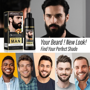 MOKERU Shampoo Colorante per <span class=keywords><strong>Capelli</strong></span> a Base Vegetale per <span class=keywords><strong>Uomo</strong></span>, Tinta Nera Naturale Permanente in 5 Minuti con Olio di Argan Biologico, per Barba e <span class=keywords><strong>Capelli</strong></span>, 200ml - Product Image 6
