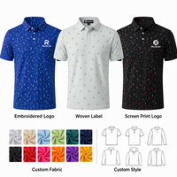 Polo de Golf para Hombre con Estampado, Manga Corta, Cuello Acanalado de Punto Piqué, Camiseta Polo Informal, Logotipo Personalizado, Ropa Deportiva de Golf para Verano