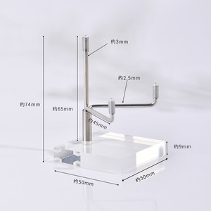 Braccio regolabile piccolo espositore in cristallo per pietra preziosa minerale raccolta fossile organizzatore portaoggetti - Product Image 4