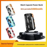 Batería Externa Portátil Compacta de Última Generación, 5000 mAh, con Pantalla LCD, Cargador de Reserva, Enchufe Doble, Estilo Cápsula Mecánica
