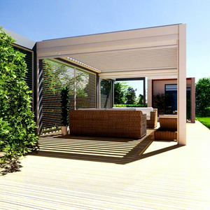 Gazebo de Aluminio Multifuncional con Techo de Láminas Impermeable, Ecológico y Personalizable para Exteriores, Balcón, Cocina, Jardín - Product Image 1