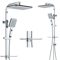 Meilleures ventes : Ensemble colonne de douche murale en acier inoxydable chromé pour hôtel, avec pommeau de douche pluie et douchette haute pression