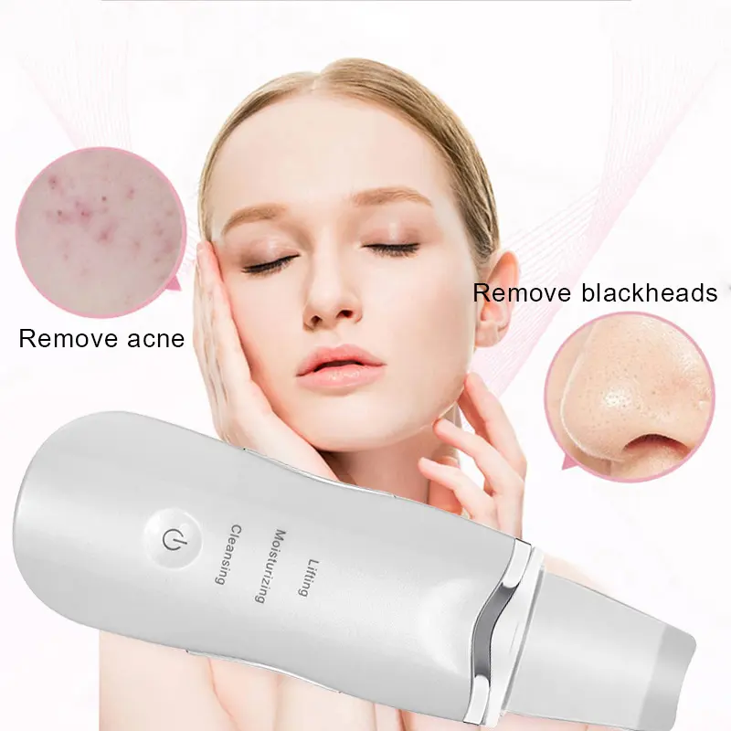 Épurateur de peau sonique ultrasonique nettoyage en profondeur visage vibrant nettoyage du visage spatule peeling beauté pelle dispositif