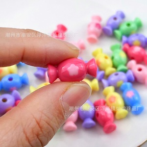 Color-<b>Blocked</b> Candy Acrylic Beads Mixed <b>Shapes</b> For Jewelry Making - Product Image 4