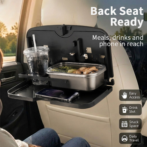 <span class=keywords><strong>Table</strong></span> à manger pour enfants montée sur la voiture avec dossier de siège pliable, rangement multifonctionnel et porte-gobelet - Product Image 3