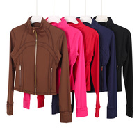 Veste de yoga pour femme de qualité supérieure, personnalisable avec logo, extensible dans les quatre sens, coupe classique, respirante, idéale pour la gym, l'entraînement et la course à pied
