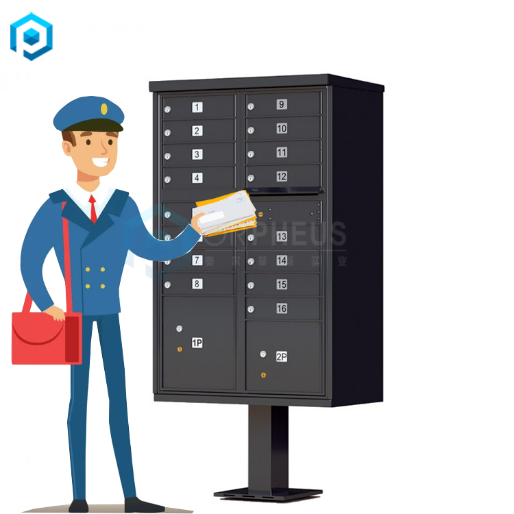 USPS наружная кластерная почтовая коробка, коммерческий почтовый ящик с 2 шкафчиками для посылок и дверью 16 арендаторов