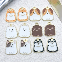 Pendentifs en émail pour chien, charmes mignons pour animaux de compagnie, breloques pour la fabrication de bijoux DIY, bracelet, boucles d'oreilles, 10-30 mm