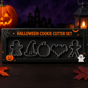 Set di <span class=keywords><strong>Tagliabiscotti</strong></span> per <span class=keywords><strong>Halloween</strong></span> in Acciaio Inox, Forme di Fantasma, Zucca, Pipistrello, Cappello da Strega e Scheletro - Product Image 2