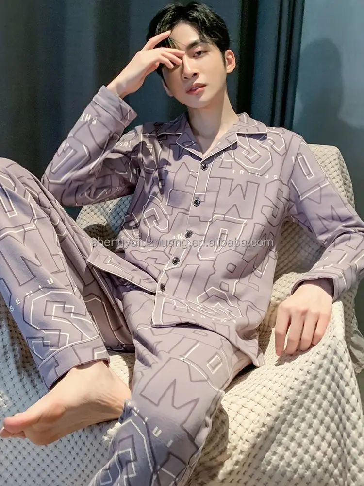 High quality fashion customized new design winter Silk Satin Pajamas suit men's pajamas Satin Pajamas