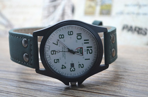 Ccw313 Quartz Chronograaf Zwarte Wijzerplaat Mannen Polshorloges Kalender Lederen Band Mannen Grote Wijzerplaat Quartz Horloge Mannen Horloge - Product Image 6