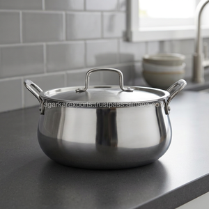 Olla de cocina de acero inoxidable de alta resistencia con tapa y base de inducción para la preparación diaria de alimentos en la cocina y sartenes para freír en casa - Product Image 5