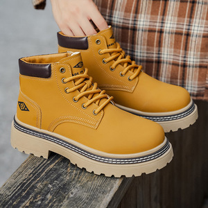 MA901 Nouvelles bottes de randonnée pour hommes, bottes d'automne pour hommes, chaussures de marche en plein air, bottes jaunes à semelle épaisse, grande taille - Product Image 4
