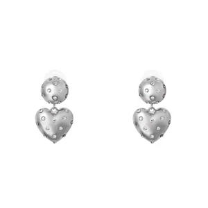 Pendientes de Plata S925 con Corazón Estilo Bohemio y Circonitas para Mujer, Hechos en Corea, Joyería de Moda, Regalo - Product Image 5