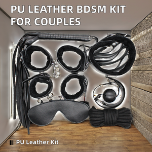 BDSM Bondage Fetisch-Set aus PU-Leder, enthält Fesseln und Sklavenhalsband, Erotikspielzeug-Set für Paare für SM - Product Image 6