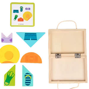 ของเล่นไม้สำหรับเด็กของเล่นจับคู่ปริศนาคัดแยกสัมภาระสำหรับเด็กการจำลองแบบเสมือนจริงทำจากไม้แบบมืออาชีพ - Product Image 5