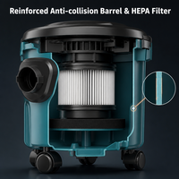 Aspirateur industriel sans fil 21V Lithium-ion 15L humide/sec/souffleur avec moteur sans balais, haute puissance 60kPa, aspirateur à main pour lavage de voitures et usage domestique