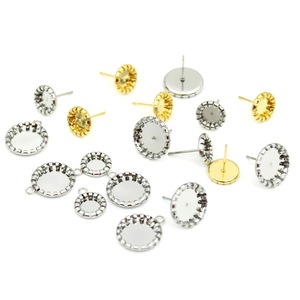 Anno Jewelry <b>Round</b> Gemstone Earring Settings 6mm 8mm 10mm 14mm Stainless Steel <b>Posts</b> for DIY Jewelry Making - Product Image 1