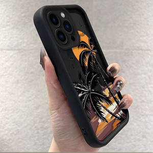 เคส iPhone ลายต้นปาล์มพระอาทิตย์ตกดินสำหรับ16 PLUS 15 PRO MAX 14 13 12ฝาครอบป้องกันรอยขีดข่วนผิวด้าน - Product Image 3