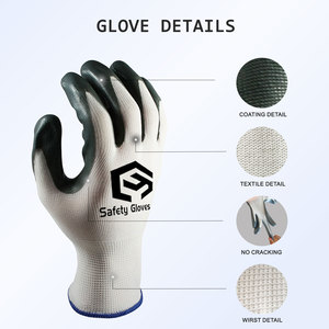 <span class=keywords><strong>Guanti</strong></span> da Lavoro CY Rivestiti in <span class=keywords><strong>Nitrile</strong></span>, 13 Gauge, in Poliestere Bianco, Finitura Liscia, Leggeri, DPI, <span class=keywords><strong>Guanti</strong></span> di Sicurezza per Lavoro - Product Image 2