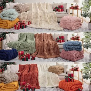 Jeté en tricot doux et confortable de luxe pour le salon, la chambre à coucher, grand jeté de lit, gris foncé, jeté en chenille épais - Product Image 5