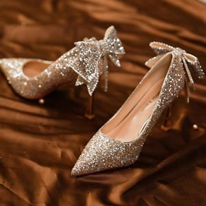 2025 China Brand Sexy Crystal Pumps Stilettos Ladies High Heel Shoes Wedding Party Bridal Heels for Women - Product Image 3