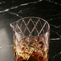 Verre à cocktail professionnel en cristal taillé diamant 730 ml, à parois épaisses, sans plomb, base lourde, pour barman