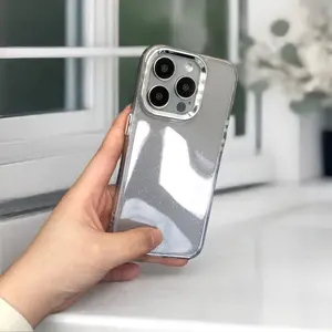 Glossy Glitter Modern Design Shimmery Clear Cell Phone Case For iPhone 15 14 13 12 Plus Elegant Designer Phone Cases For Apple