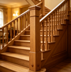 EFS EFS-4091P Poste de Escalera de Madera Maciza de 6 1/4 pulg. x 55 1/2 pulg. Pieza Tradicional para Escaleras Domésticas, Construcción Duradera - Product Image 1