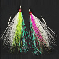 10 pièces/sac Bucktail Teasers crochet de pêche bouchons de pêche en eau salée leurres Teaser queue plate-forme crochets Super forts