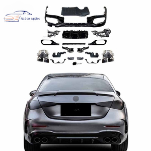 Difusor trasero para Benz W206 <span class=keywords><strong>Clase</strong></span> <span class=keywords><strong>C</strong></span> Facelift C43 AMG tubo de escape trasero difusor de parachoques trasero - Product Image 1