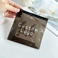 Sac à fermeture éclair en PVC transparent de luxe réutilisable avec logo personnalisé, emballage étanche à l'humidité pour boucles d'oreilles et lunettes