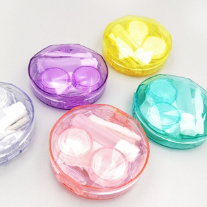 Étui à lentilles de contact transparent, compact et portable, petit et élégant, avec double compartiment à ouverture par pression, sans couvercle rotatif. - Product Image 3
