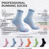Chaussettes mi-mollet personnalisées colorées pour le sport, respirantes, anti-transpiration, avec semelle épaissie