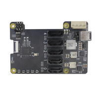 Carte d'extension de disque dur PCIe vers SATA pour Raspberry Pi 5 X1009, adaptateur de disque dur mécanique SATA3.0 à 5 voies