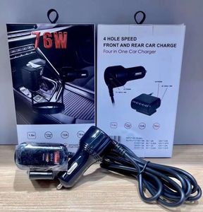 76W Car Charger <b>USB</b> C PD QC3.0 <b>Extension</b> Cord <b>Cable</b> Car Charger <b>Usb</b> Passenger Car Rear Charger - Product Image 6