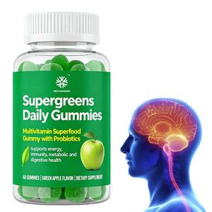 סוכריות גומי סופרגרין מותג פרטי, פורמולה 61 ב-1 עם פרוביוטיקה ומולטיויטמין |   תומך במטבוליזם, באנרגיה ובהתעבות - Product Image 1