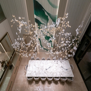 <span class=keywords><strong>Lampadario</strong></span> <span class=keywords><strong>con</strong></span> lampada a forma di luce a sospensione a sfera in vetro <span class=keywords><strong>con</strong></span> elegante paralume per ristoranti di lusso - Product Image 5