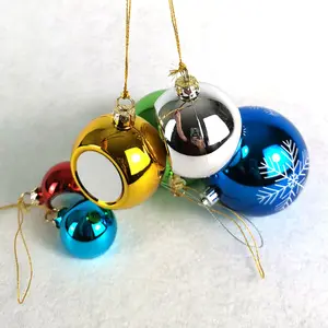 Baiyin Atacado Round Ball Decoração Colorido Natal Ball Tree Ornamentos em branco para sublimação