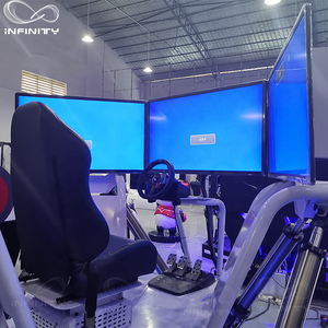 Venta caliente del coche de carreras 6 Dof movimiento plataforma 3 juego de pantalla Asiento simulación de máquina de juego de Arcada - Product Image 2