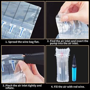 In Stock Blow up <b>Roll</b> Cushion Inflatable Air Column Post Wine Plastic Packing <b>Bubble</b> Bags for Protective Shipping Wine Bottles - Product Image 3